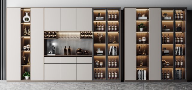 Modern wine cabinet 3Dモデル .c4d .max .obj .3ds .fbx .stl .blend