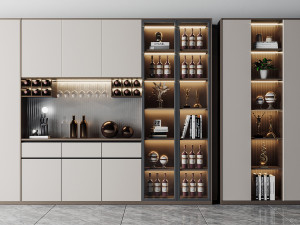 Modern wine cabinet 3D-Modell