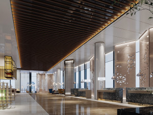 Modern hotel lobby Modello 3D