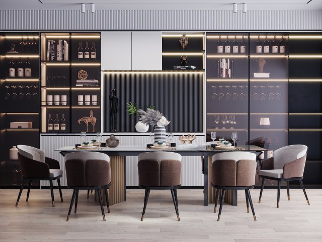 Modern restaurant Modelo 3D .c4d .max .obj .3ds .fbx .stl .blend 