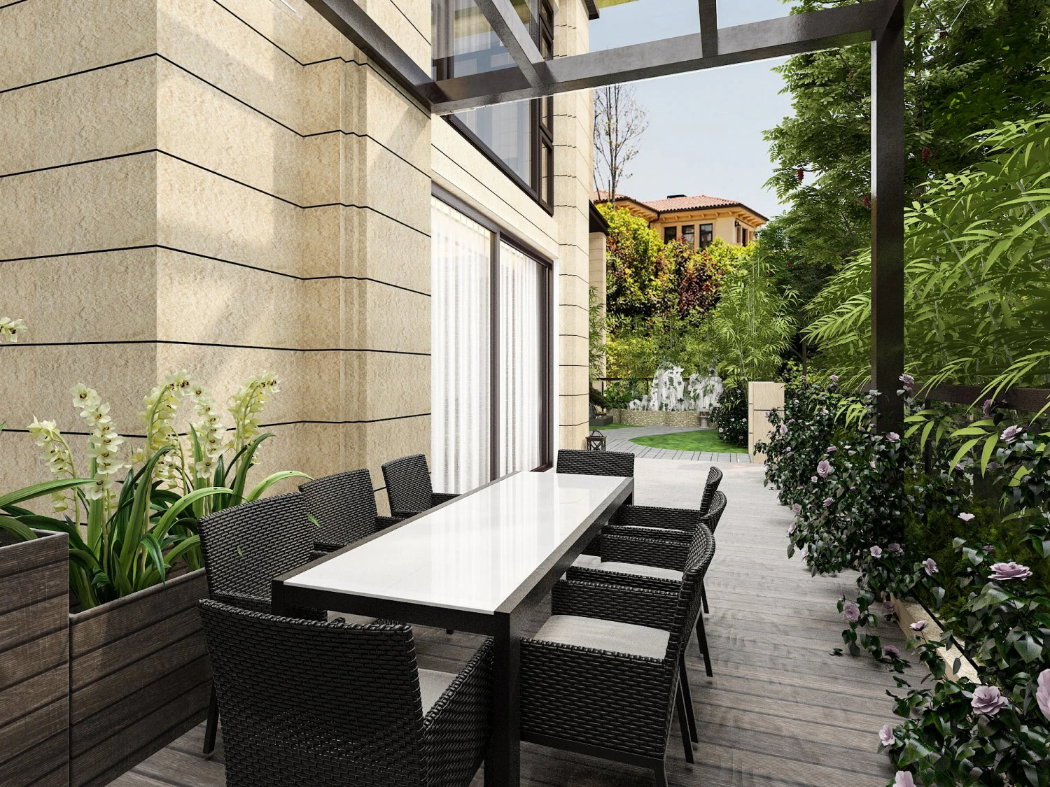 Modern balcony 3D Model .c4d .max .obj .3ds .fbx .stl .blend 
