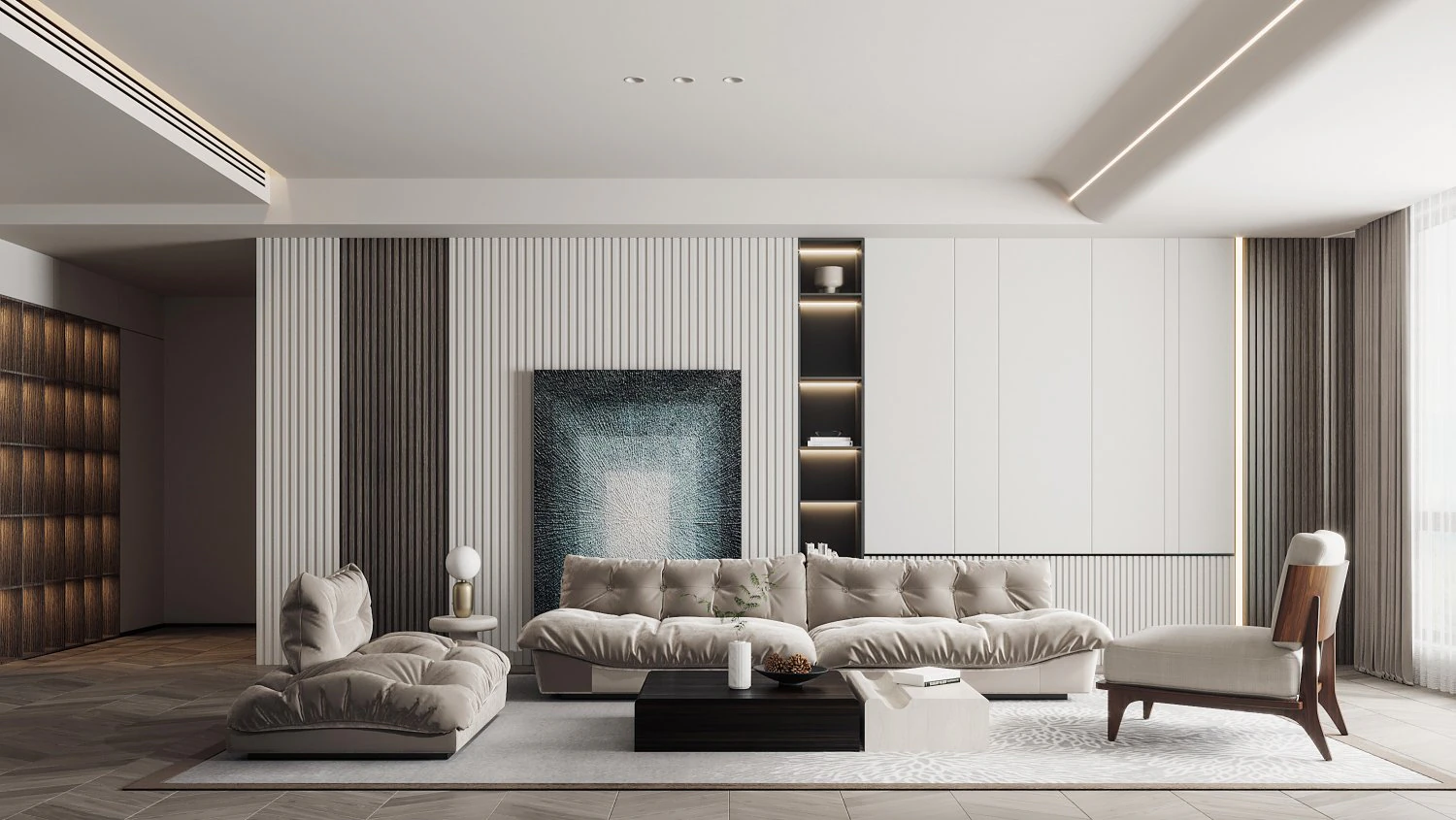 Modern living room 3D Model .c4d .max .obj .3ds .fbx .stl .blend