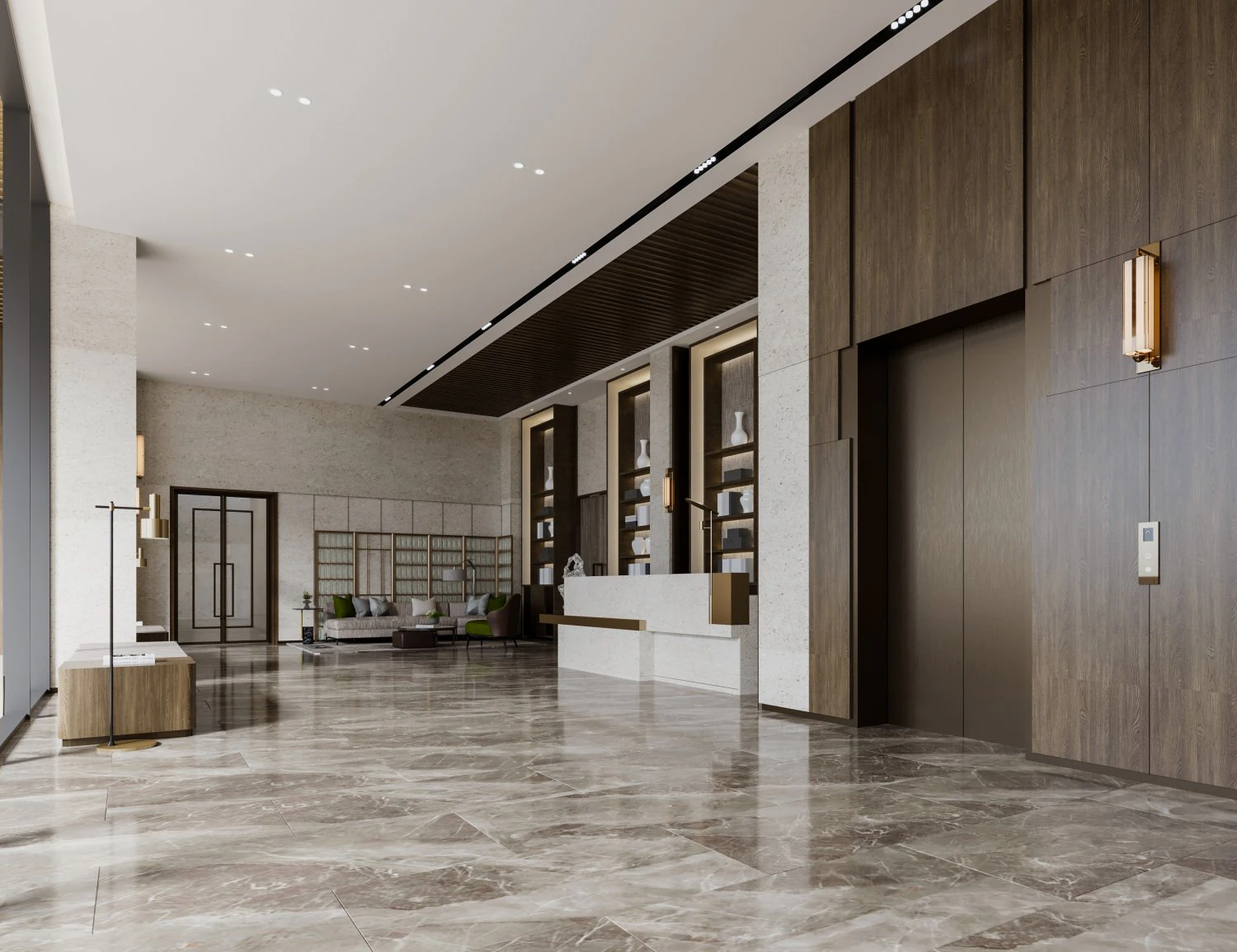 Modern company lobby 3D Model .c4d .max .obj .3ds .fbx .stl .blend