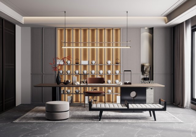 Modern office 3D-Modell .c4d .max .obj .3ds .fbx .stl .blend 