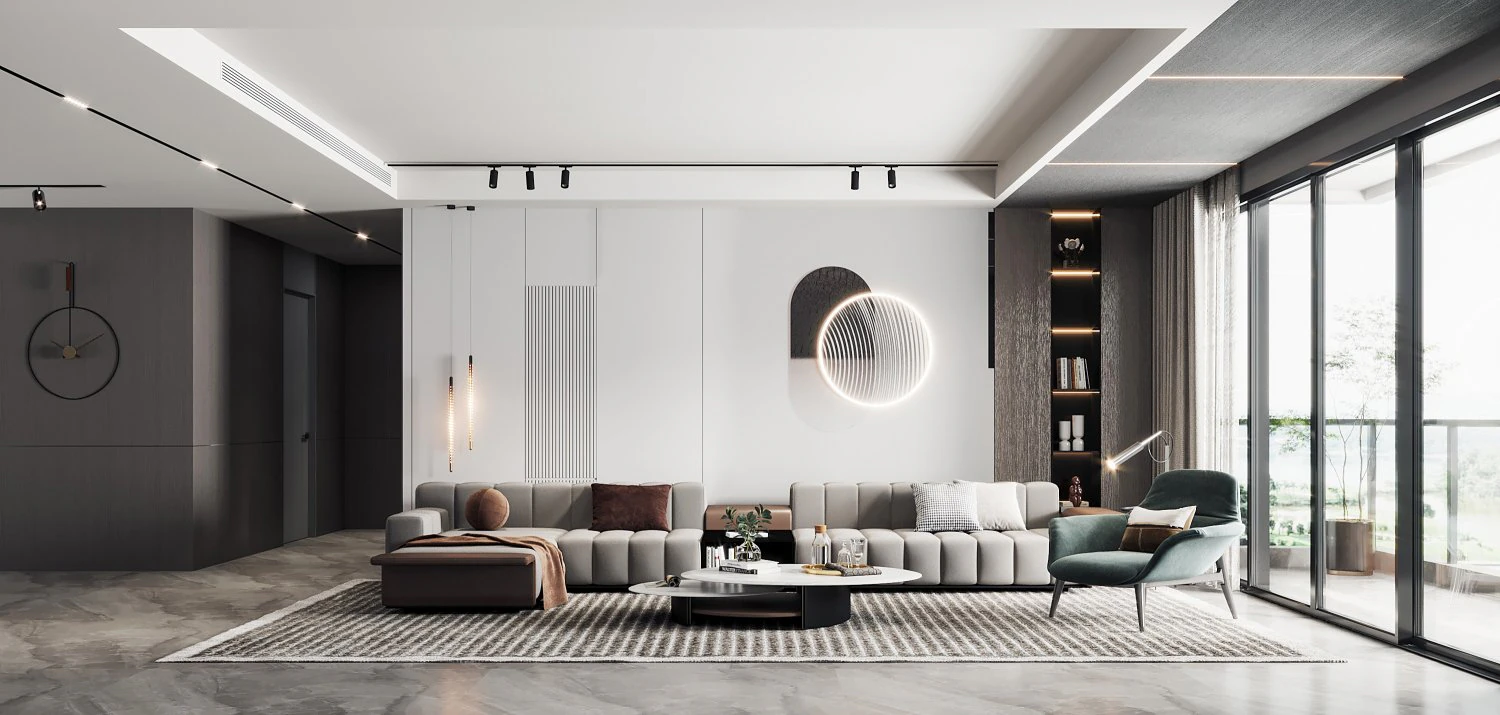 Modern living room 3D Model .c4d .max .obj .3ds .fbx .stl .blend 