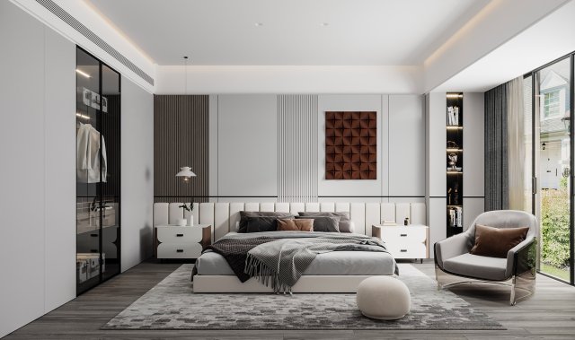 Modern bedroom Modello 3D .c4d .max .obj .3ds .fbx .stl .blend 