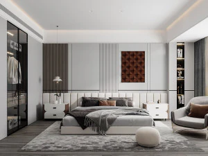 モダンなベッドルーム 3Dモデル