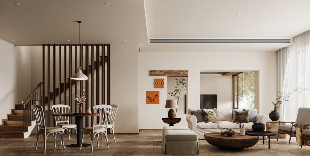 Modern living room 3D Model .c4d .max .obj .3ds .fbx .stl .blend 