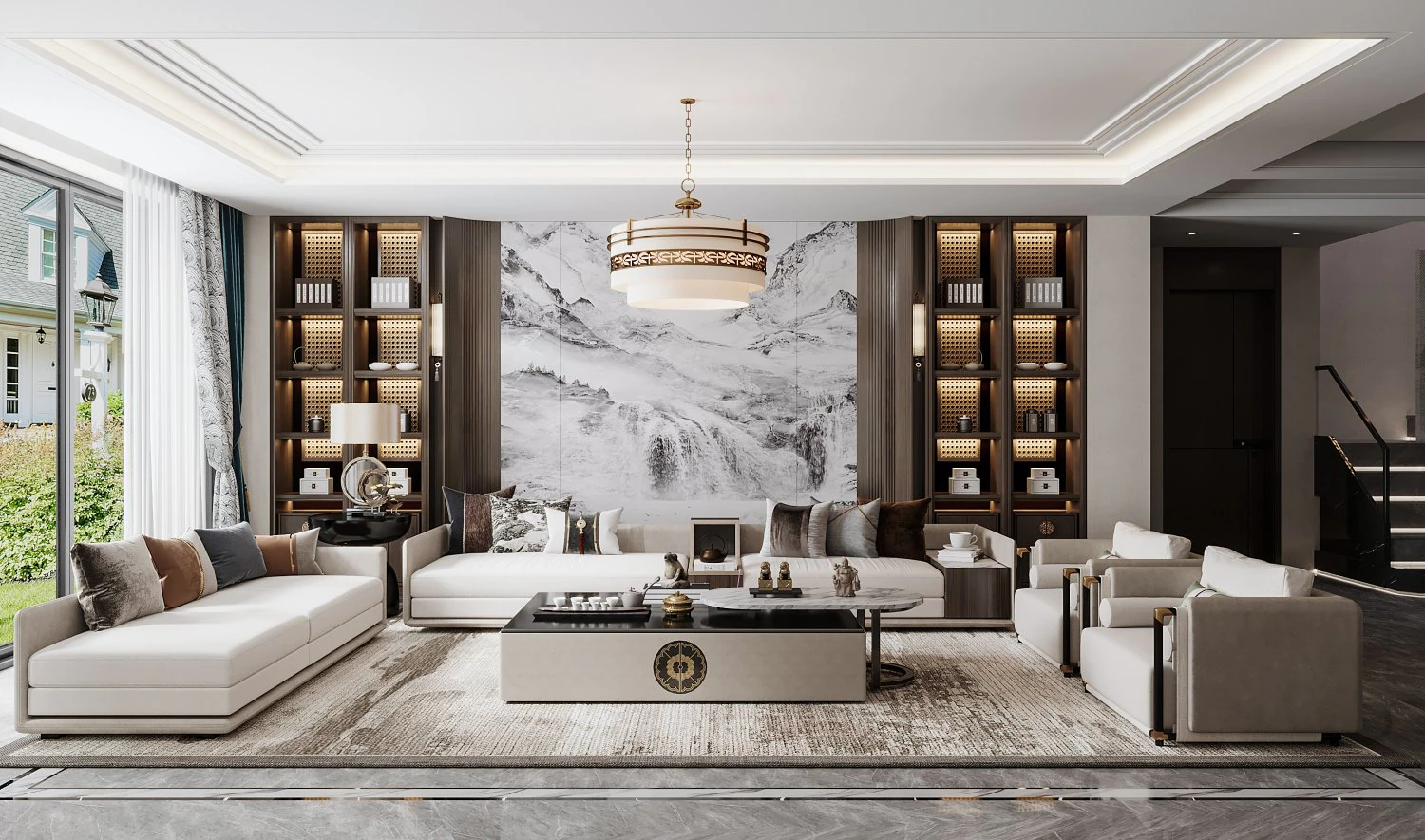 Modern living room 3D Model .c4d .max .obj .3ds .fbx .stl .blend 
