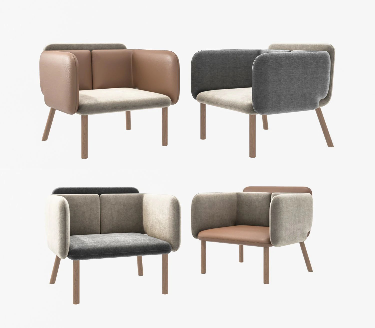 Modern chair 3D Model .c4d .max .obj .3ds .fbx .stl .blend
