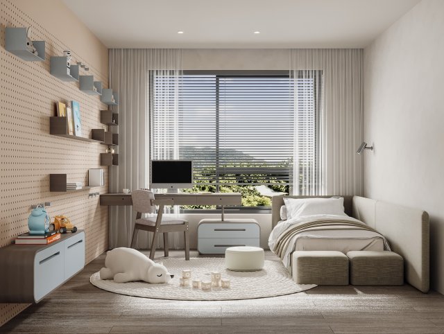 Modern children room 3D मॉडल .c4d .max .obj .3ds .fbx .stl .blend 