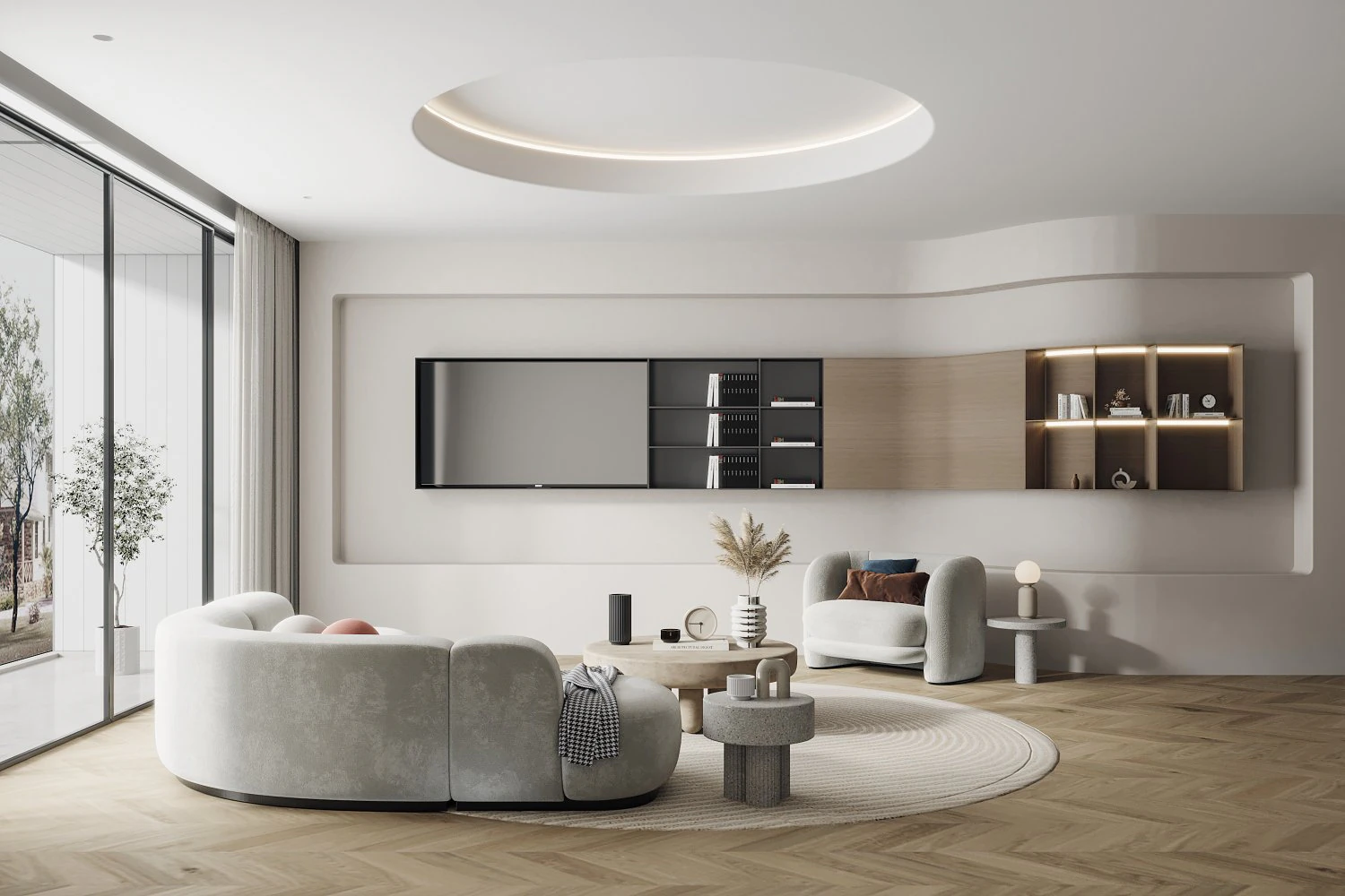 Modern living room 3D Model .c4d .max .obj .3ds .fbx .stl .blend