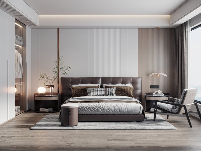 Modern bedroom 3Dモデル .c4d .max .obj .3ds .fbx .stl .blend 