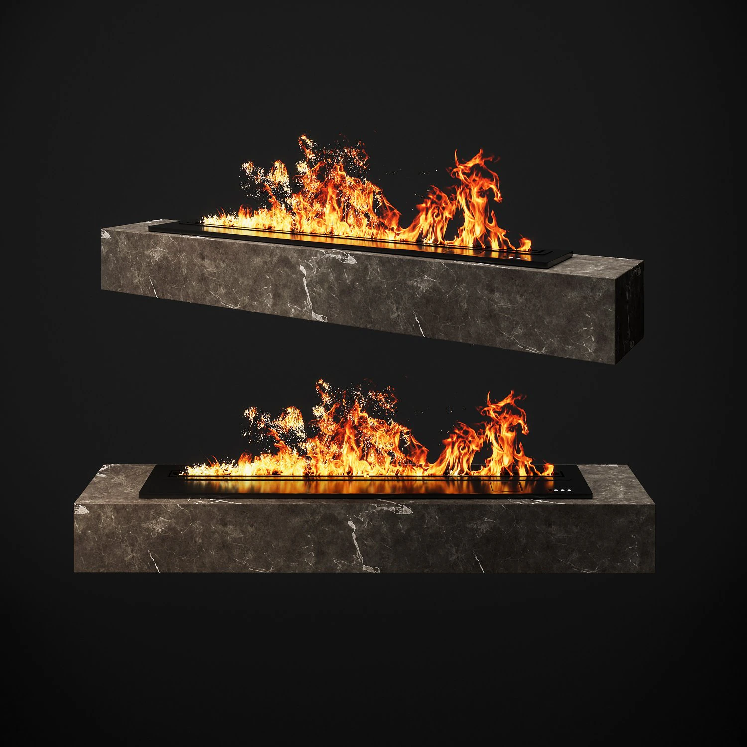 Modern fireplace 3D Model .c4d .max .obj .3ds .fbx .stl .blend