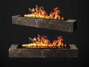 Modern fireplace 3D Model