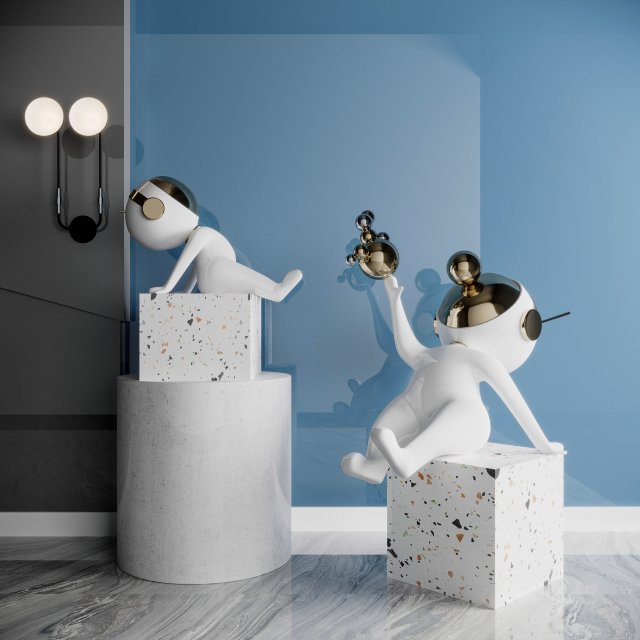 Modern sculpture 3D Модель .c4d .max .obj .3ds .fbx .stl .blend 