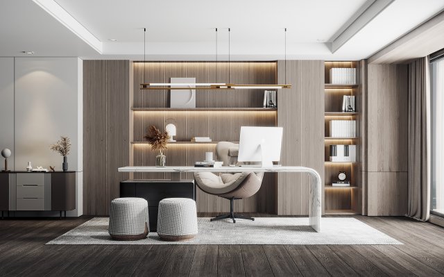 Modern office 3D Model .c4d .max .obj .3ds .fbx .stl .blend