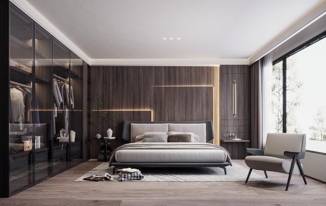 Modern bedroom 3Dモデル .c4d .max .obj .3ds .fbx .stl .blend 