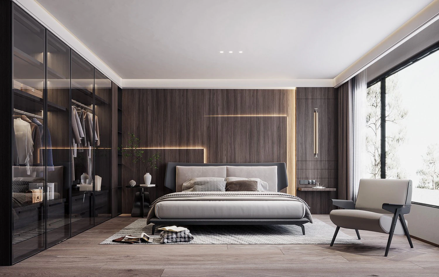 Modern bedroom 3D Model .c4d .max .obj .3ds .fbx .stl .blend 