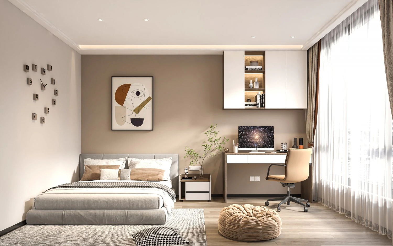 Modern bedroom 3D Model .c4d .max .obj .3ds .fbx .stl .blend 