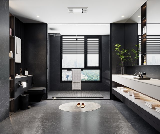 Modern bathroom 3D Модель .c4d .max .obj .3ds .fbx .stl .blend 
