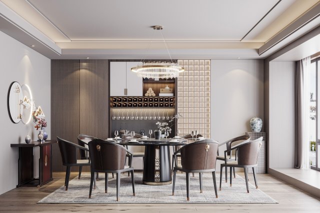Modern restaurant 3D Model .c4d .max .obj .3ds .fbx .stl .blend 