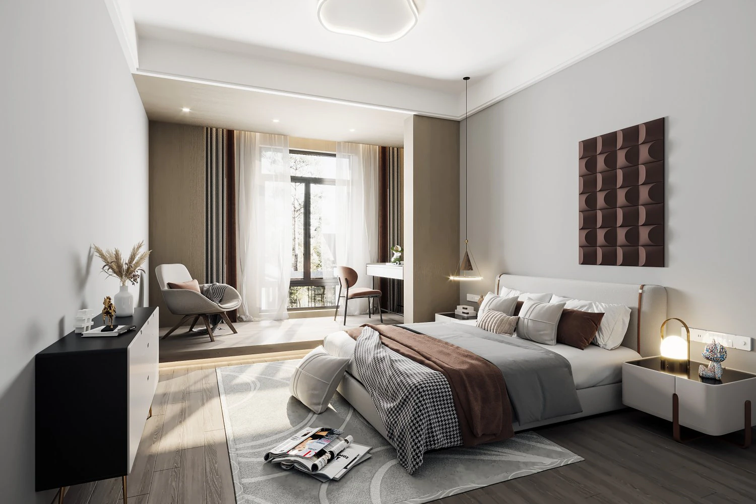 Modern bedroom 3D Model .c4d .max .obj .3ds .fbx .stl .blend 