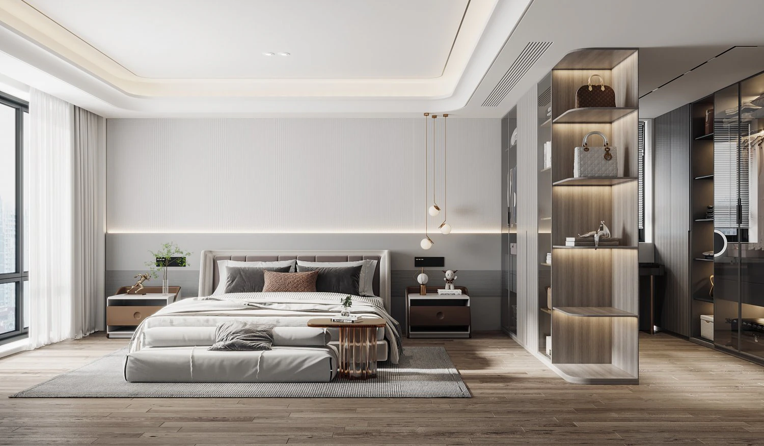 Modern bedroom 3D Model .c4d .max .obj .3ds .fbx .stl .blend 