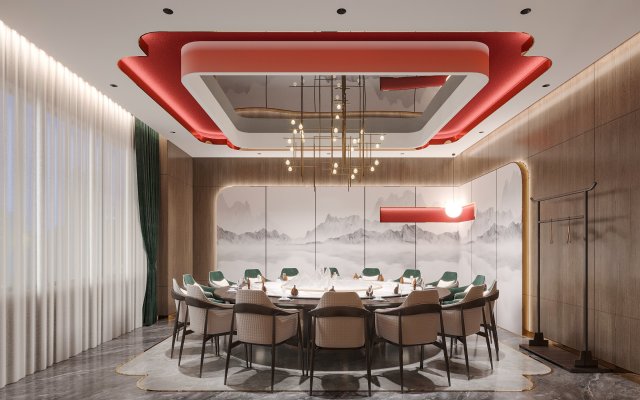 Modern restaurant Modelo 3D .c4d .max .obj .3ds .fbx .stl .blend 