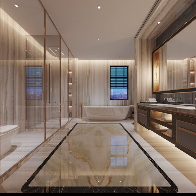 Modern bathroom 3D Model .c4d .max .obj .3ds .fbx .stl .blend 
