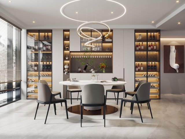 Modern restaurant Modèle 3D .c4d .max .obj .3ds .fbx .stl .blend 