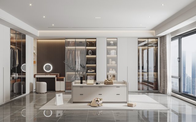 Modern cloakroom 3D Model .c4d .max .obj .3ds .fbx .stl .blend 