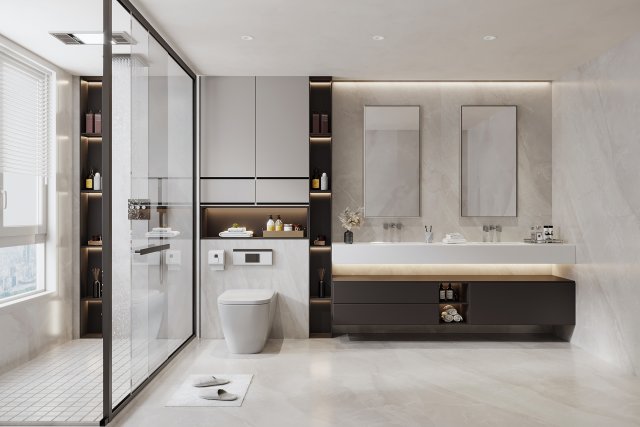 Modern bathroom 3D मॉडल .c4d .max .obj .3ds .fbx .stl .blend 
