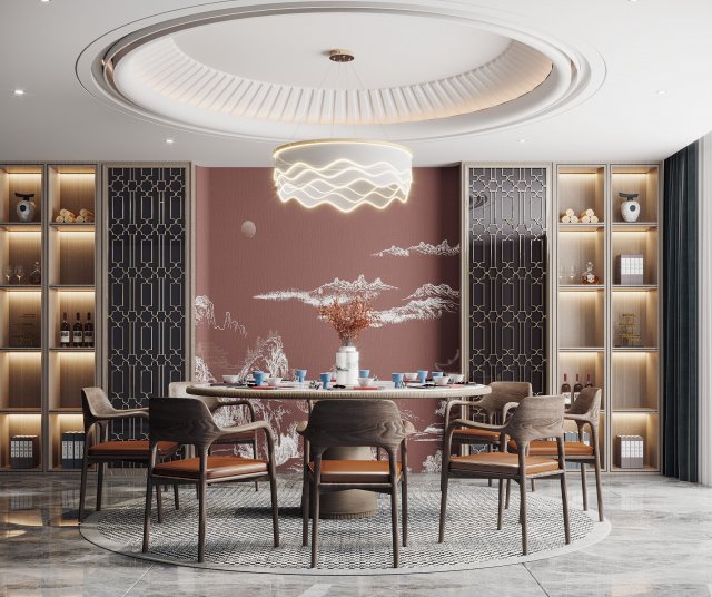 Modern restaurant Modelo 3D .c4d .max .obj .3ds .fbx .stl .blend 