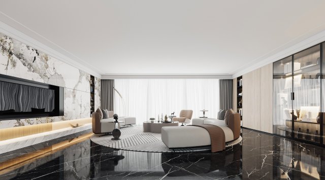 Modern living room Modèle 3D .c4d .max .obj .3ds .fbx .stl .blend 