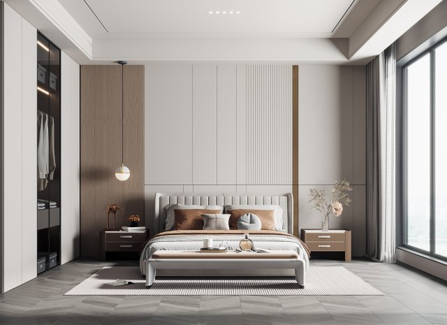 Modern bedroom Modèle 3D .c4d .max .obj .3ds .fbx .stl .blend 