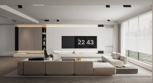 Modern living room 3D मॉडल .c4d .max .obj .3ds .fbx .stl .blend 