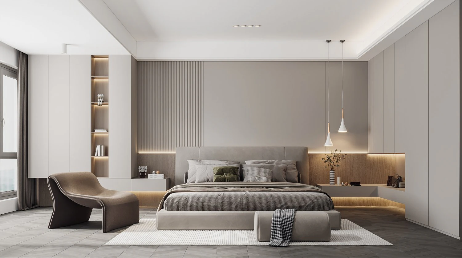 Modern bedroom 3D Model .c4d .max .obj .3ds .fbx .stl .blend 