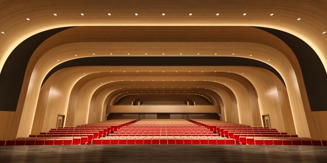 Modern multifunctional hall 3D Model .c4d .max .obj .3ds .fbx .stl .blend