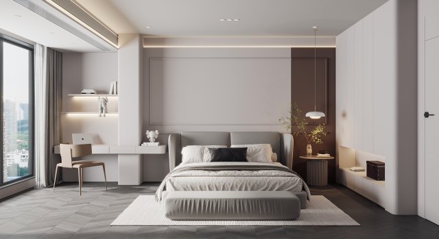 Modern bedroom 3D Модель .c4d .max .obj .3ds .fbx .stl .blend 