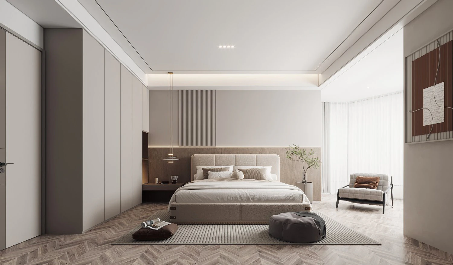 Modern bedroom 3D Model .c4d .max .obj .3ds .fbx .stl .blend 