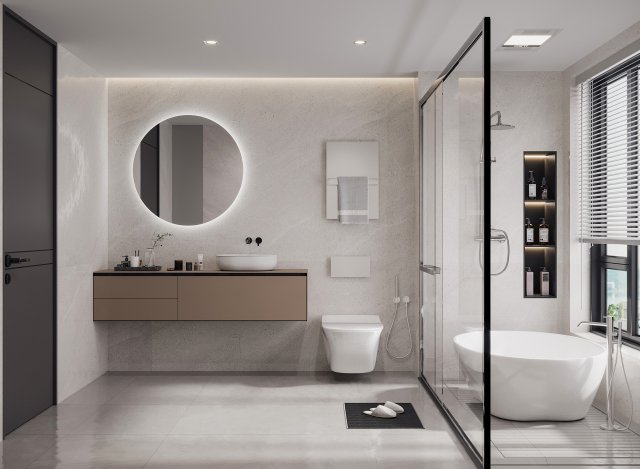 Modern bathroom 3D Model .c4d .max .obj .3ds .fbx .stl .blend 
