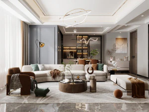 Ruang tamu modern Model 3D