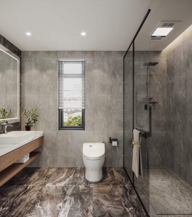 Modern bathroom 3D मॉडल .c4d .max .obj .3ds .fbx .stl .blend 