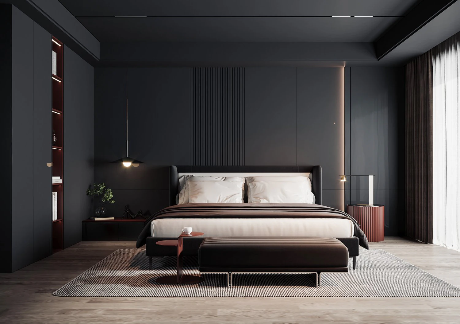 Modern bedroom 3D Model .c4d .max .obj .3ds .fbx .stl .blend