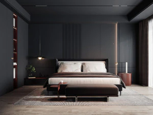 モダンなベッドルーム 3Dモデル