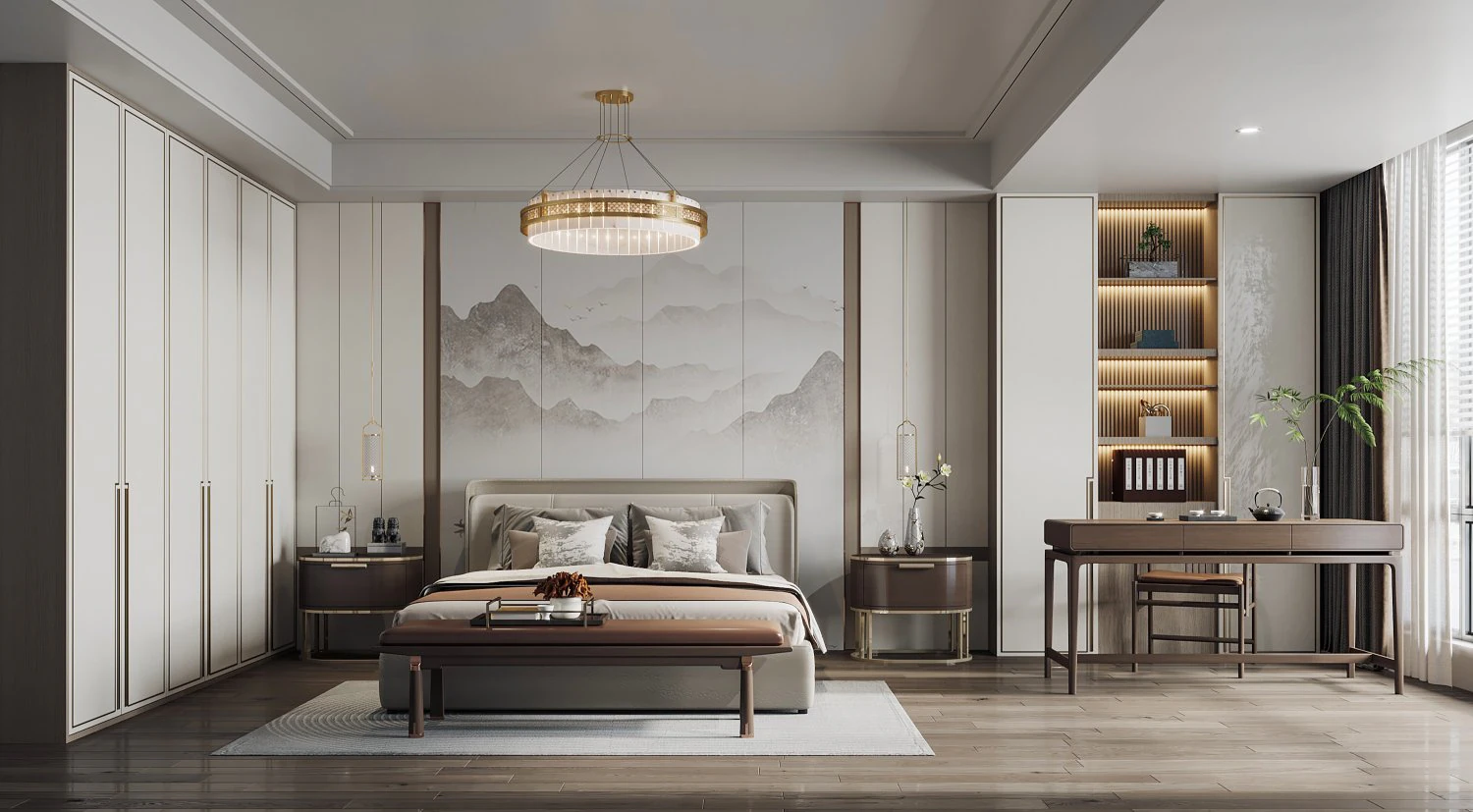 Modern bedroom 3D Model .c4d .max .obj .3ds .fbx .stl .blend 
