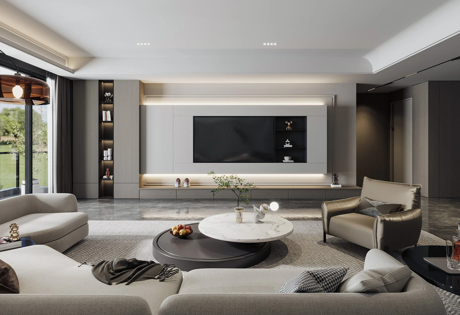 Modern living room 3D Model .c4d .max .obj .3ds .fbx .stl .blend 