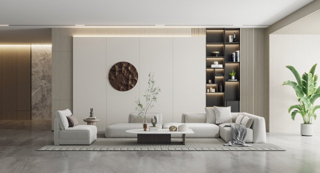 Modern living room 3D मॉडल .c4d .max .obj .3ds .fbx .stl .blend