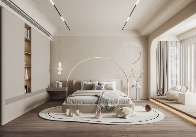 Modern bedroom 3D Модель .c4d .max .obj .3ds .fbx .stl .blend 